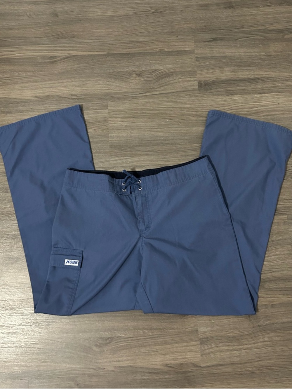 Women’s Mobb Blue Uniform Pants Scrub Pants With Side Pocket and Drawstring Tie